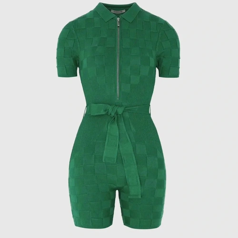 Maniere De Voir Green Textured Jumpsuit - Picture 4 of 8